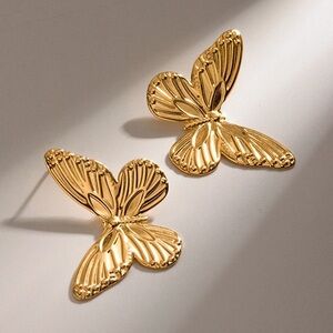 18k Gold Plated Butterfly Earrings